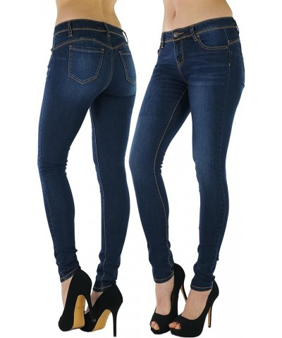 Women’s Basic Timeless Classic Everyday Denim Skinny Jeans 5 Pocket Push-up Skinny Jeans - Dark Blue $15.16 Jeans