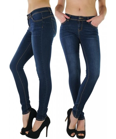 Women’s Basic Timeless Classic Everyday Denim Skinny Jeans 5 Pocket Push-up Skinny Jeans - Dark Blue $15.16 Jeans