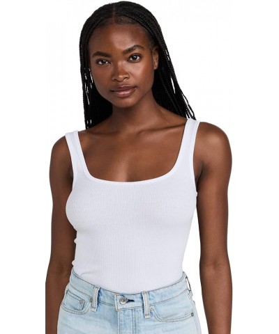 Women's The Essential Rib Scoop Neck Tank White $46.80 Tanks