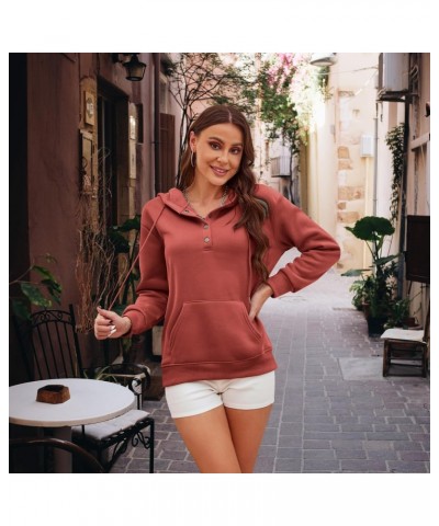 Womens Fashion Hoodie 2023 Button Collar Pullover Drawstring Hooded Sweatshirt Casual Long Sleeve Tops Fall Clothes $5.60 Hoo...