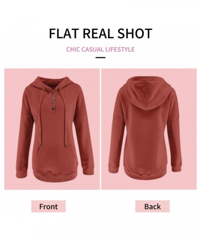 Womens Fashion Hoodie 2023 Button Collar Pullover Drawstring Hooded Sweatshirt Casual Long Sleeve Tops Fall Clothes $5.60 Hoo...