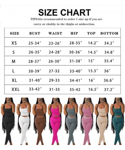 Casual Workout Sets Two Piece Outfits for Women Ribbed Crop Tank Top High Waist Yoga Leggings Active Wear Grey $10.00 Activewear