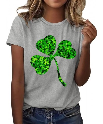 2024 St Patricks Day Shirt,Women's St Patrick's Day T-Shirt Lucky Irish Shamrock Blessed and Lucky Crewneck Graphic Tees Tops...