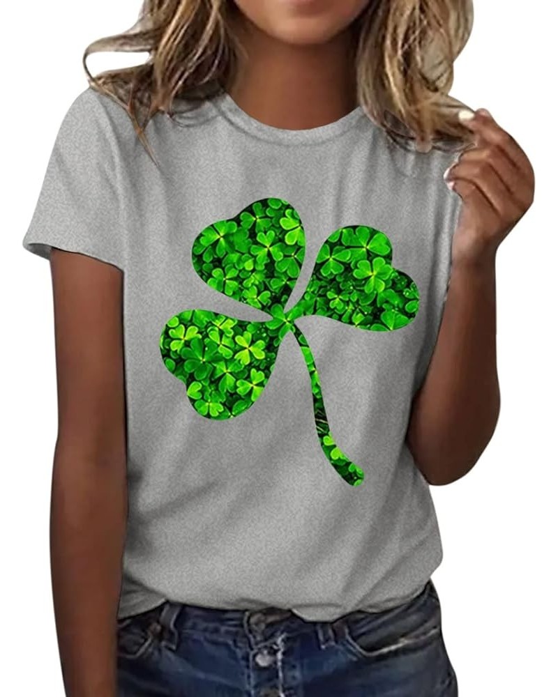 2024 St Patricks Day Shirt,Women's St Patrick's Day T-Shirt Lucky Irish Shamrock Blessed and Lucky Crewneck Graphic Tees Tops...