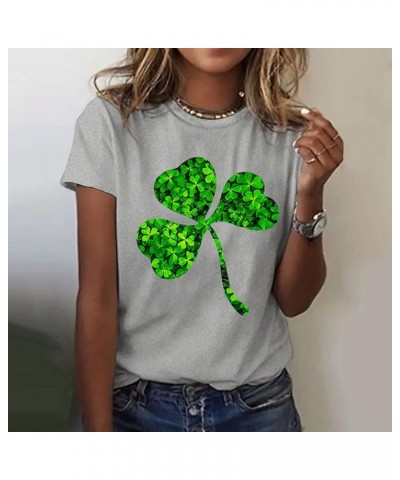 2024 St Patricks Day Shirt,Women's St Patrick's Day T-Shirt Lucky Irish Shamrock Blessed and Lucky Crewneck Graphic Tees Tops...