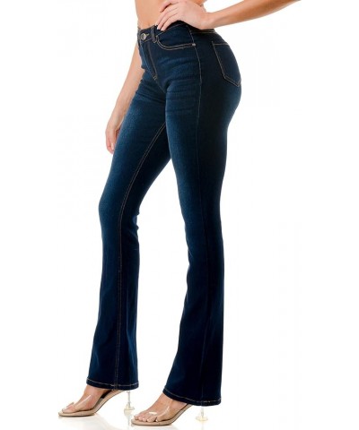 Women's Bootcut Denim Jeans High Rise Stretch Juniors Boot Cut Curve Jeggings Dark Blue Denim $15.64 Jeans