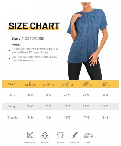 Womens Workout Clothes Summer Short Sleeve Shirts Exersice Gym Yoga Casual Office Tops for Women Loose Fit Blue $18.47 Active...