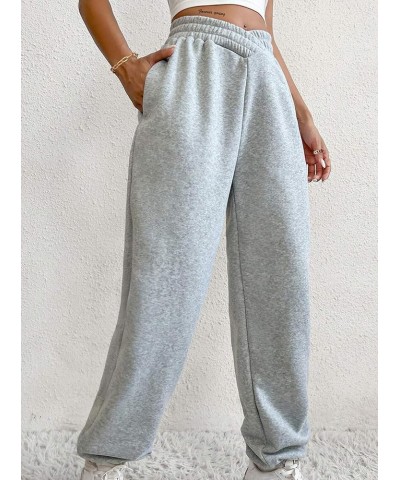 Womens Wide Leg Cargo Pants Baggy Drawstring Elastic Waist Trousers with Pockets Light Grey $10.19 Pants