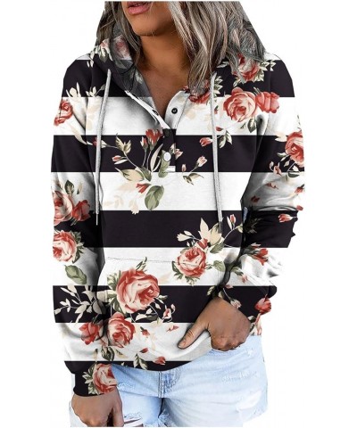 Button Collar Hoodies For Women Solid Color Cute Sweatshirts Long Sleeve Pullover Tops Trendy Fall Fashion 2023 J018-white $1...