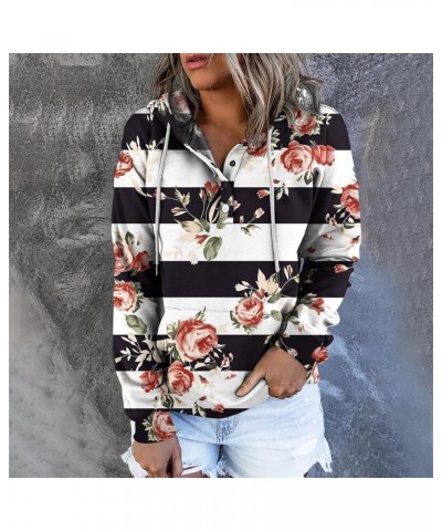 Button Collar Hoodies For Women Solid Color Cute Sweatshirts Long Sleeve Pullover Tops Trendy Fall Fashion 2023 J018-white $1...