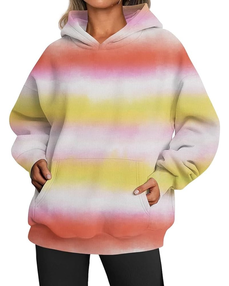 Womens Tie Dye Hoodies Pullover Casual Long Sleeve Colorful Tie Dye Print Sweatshirt Trendy Baggy Tie Dye Tops Tie Dye Print ...