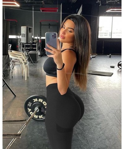 4 Piece Butt Lifting Workout Leggings for Women, Seamless Gym Scrunch Booty Lifting Sets 4packs(2black+blue+grey) $31.35 Acti...