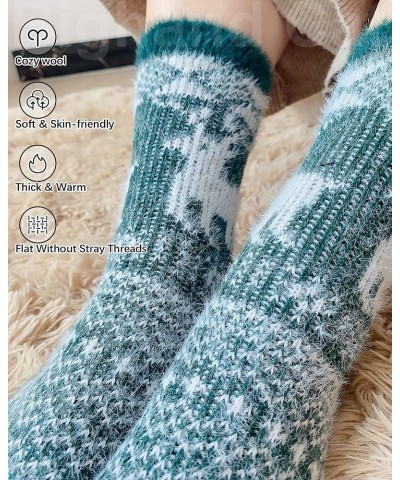 5 Pairs Womens Pretty Vintage Wool Socks Unique Print Design Soft Cozy Warm Crew Socks Christmas Gift Fuzzy Deer - 5 Pairs $1...