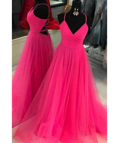 Women's Tulle Bridesmaid Dress Long V Neck A Line Formal Evening Gown with Slit Ball Gown RPM219 Purple $39.95 Dresses