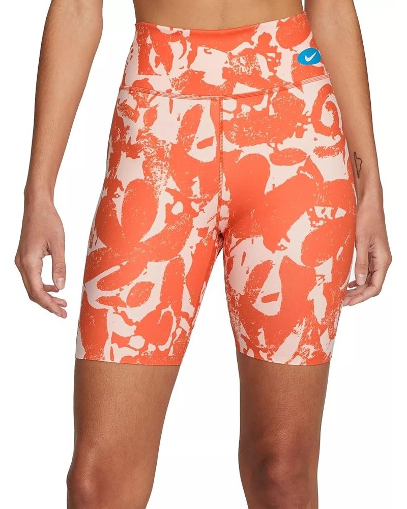 One Women's Mid-Rise 7" Bike Shorts DD0243-010 Size Luxe Orange $10.35 Activewear