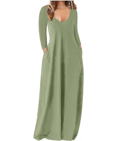 Women's Summer Maxi Dress Casual Sleeveless V Neck Strappy Loose Dress Beach Long Cami Flowy Dresses with Pocket 01-green $11...