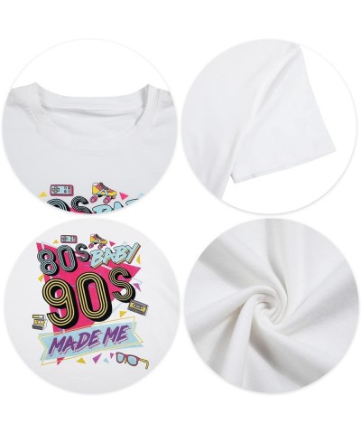 80s Baby 90s Made Me Shirt 90s Womens T-Shirt 90s Outfit Tops Vintage 80s 90s Tee Tops Casual 90s Party Shirts Top White $7.9...