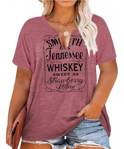 Plus Size Smooth As Tennessee Whiskey Shirt Women Ring Hole Sleeveless Sexy V-Neck Country Music Tank Top Tshirt B Pink $7.64...