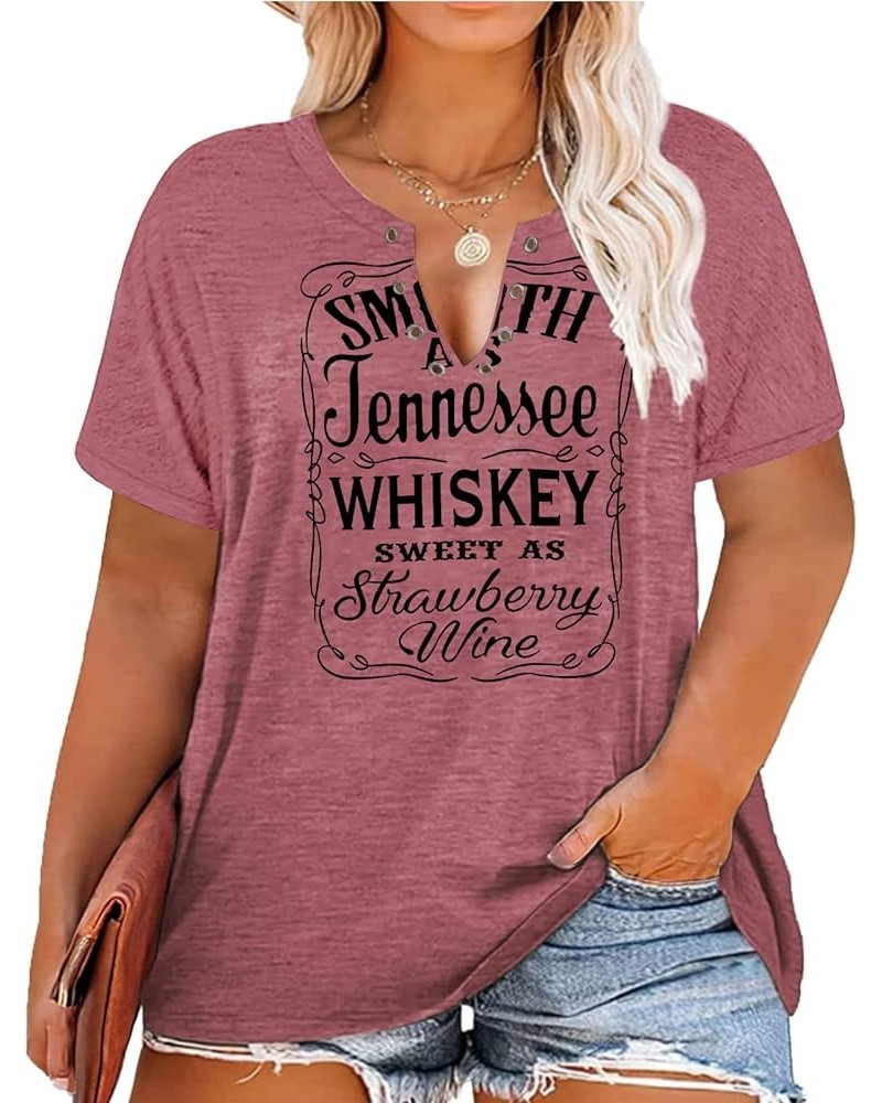 Plus Size Smooth As Tennessee Whiskey Shirt Women Ring Hole Sleeveless Sexy V-Neck Country Music Tank Top Tshirt B Pink $7.64...