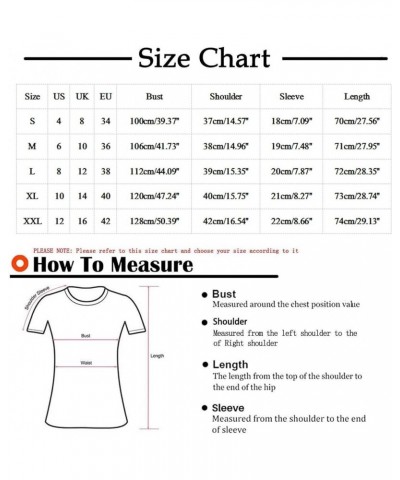 Womens Tops Hide Belly Tunic 2024 Summer Short Sleeve T Shirts Cute Flowy Henley Tshirt Casual Dressy Blouses D-blue $3.91 Tops