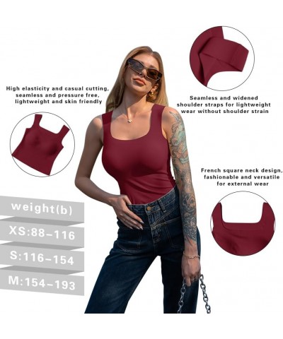 Women's 2 Piece Tanks Camis Ribbed Sleeveless Workout Going Out Basic Crop Tops Black Winered $16.42 Tanks