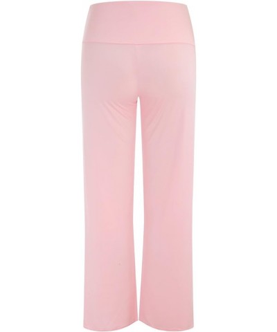 Women's Wide Leg Pants Casual Comfy High Waist Pants Plus Size Pants Tall Pink $3.08 Pants