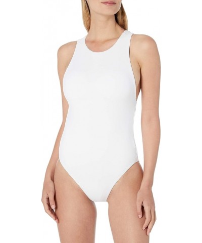 Women's Standard High Neck One Piece Swimsuit with Low Open Back Active White $40.90 Swimsuits