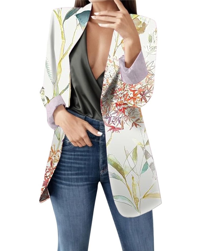 Womens Blazers for Work Casual Dressy Floral Printed Long Sleeve Business Jackets Blazer 05 Red $12.00 Hoodies & Sweatshirts