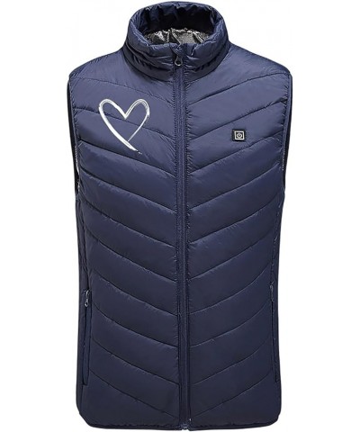 Heated Vest with USB Insert Unisex Sleeveless Heating Puffer Jacket Lightweight Electric Rechargeable Heated Vest F05-blue $9...