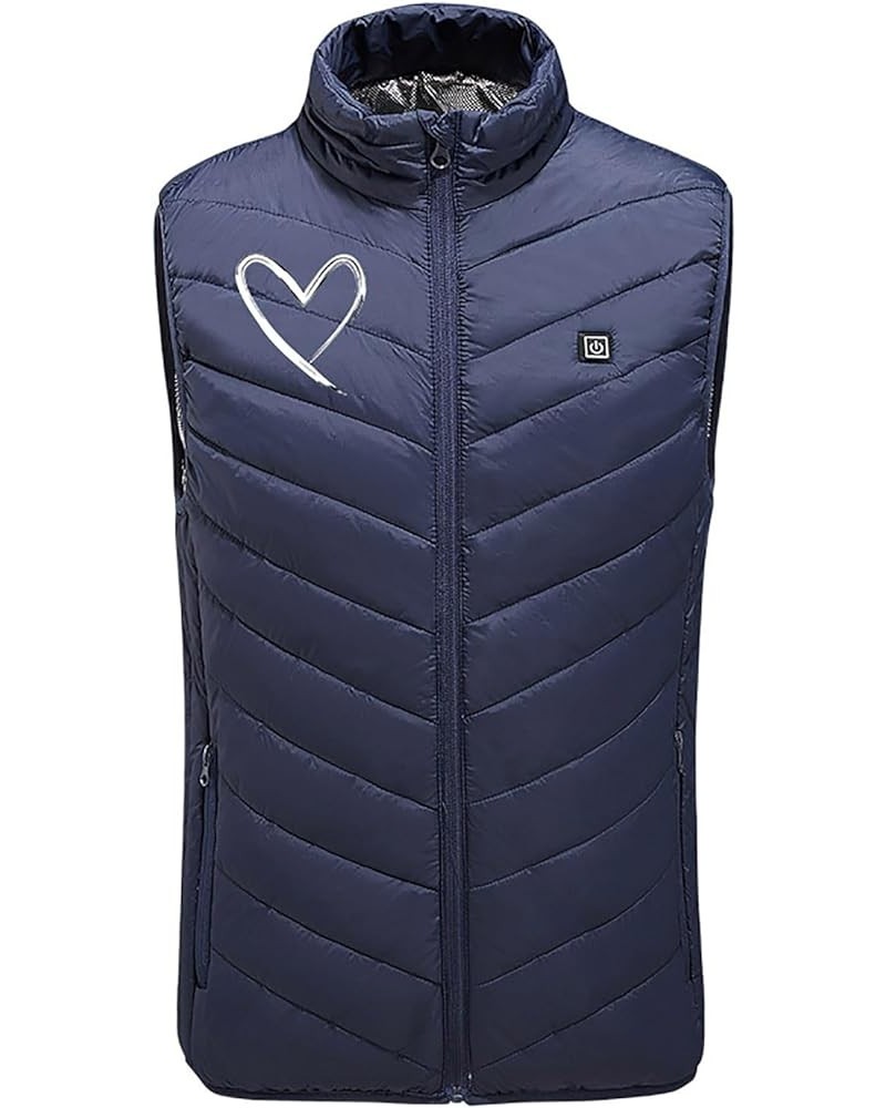 Heated Vest with USB Insert Unisex Sleeveless Heating Puffer Jacket Lightweight Electric Rechargeable Heated Vest F05-blue $9...