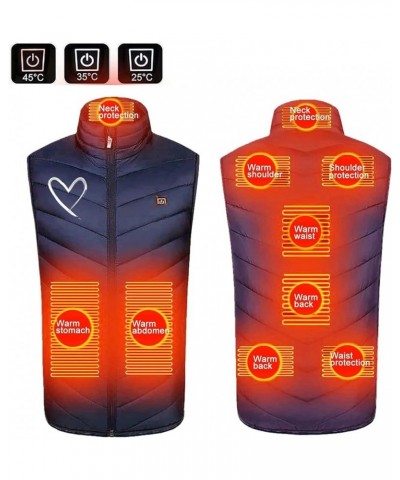 Heated Vest with USB Insert Unisex Sleeveless Heating Puffer Jacket Lightweight Electric Rechargeable Heated Vest F05-blue $9...