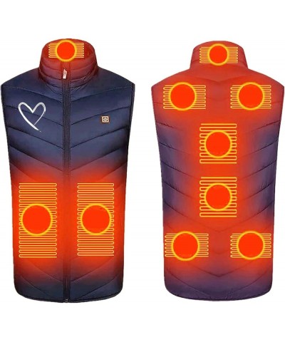 Heated Vest with USB Insert Unisex Sleeveless Heating Puffer Jacket Lightweight Electric Rechargeable Heated Vest F05-blue $9...