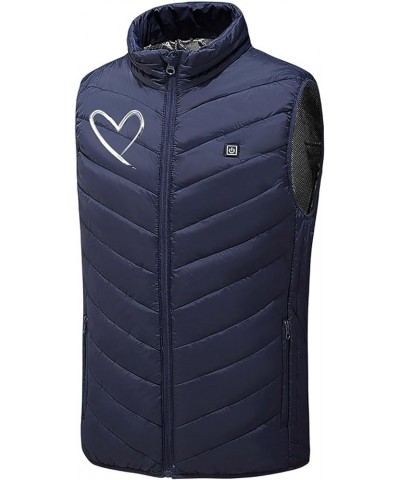 Heated Vest with USB Insert Unisex Sleeveless Heating Puffer Jacket Lightweight Electric Rechargeable Heated Vest F05-blue $9...