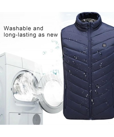 Heated Vest with USB Insert Unisex Sleeveless Heating Puffer Jacket Lightweight Electric Rechargeable Heated Vest F05-blue $9...