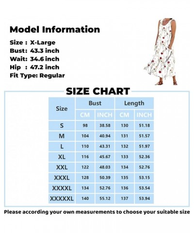 Maxi Dresses for Women 2023 Plus Size Loose Sleeveless Pockets Casual Vacation Crew Neck Floral Long Party Dress 01-multicolo...