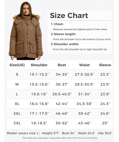 Women's Quilted Winter Coat Warm Puffer Jacket Thicken Parka with Removable Hood Khaki $38.24 Jackets