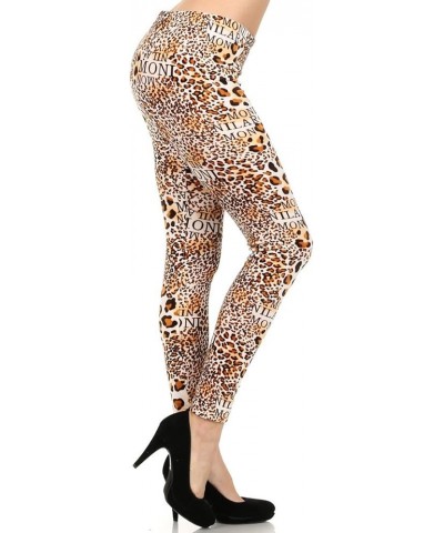 Women's Casual Full Length Winter Velour Leggings Leopard Text $12.09 Leggings