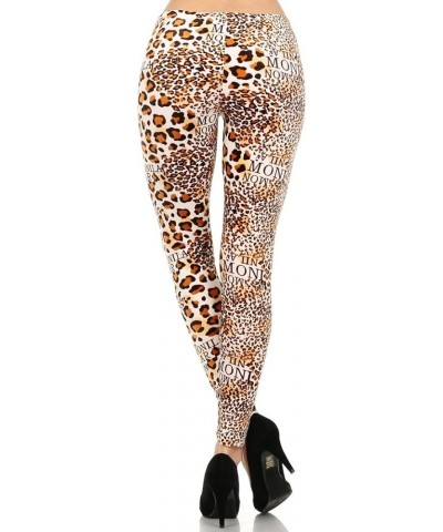 Women's Casual Full Length Winter Velour Leggings Leopard Text $12.09 Leggings