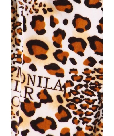 Women's Casual Full Length Winter Velour Leggings Leopard Text $12.09 Leggings