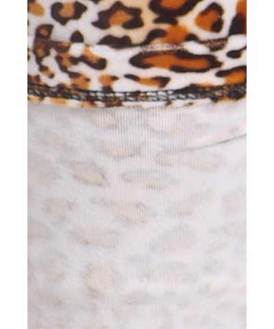 Women's Casual Full Length Winter Velour Leggings Leopard Text $12.09 Leggings