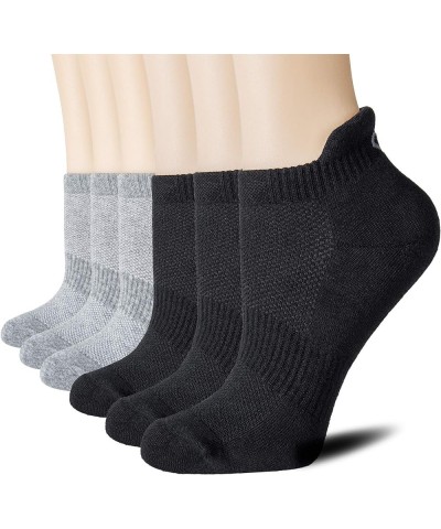 6 Pairs Ankle Athletic Running Socks Low Cut Sports Tab Socks for Men and Women Black*3+grey*3 $11.57 Activewear