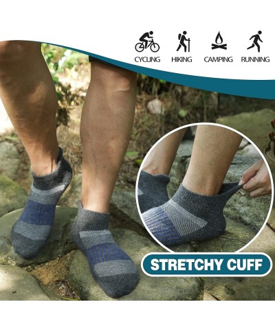 6 Pairs Merino Wool Ankle Running Hiking Socks Compression Support Thick Cushion No Show Socks for Women Men Grey $12.02 Acti...