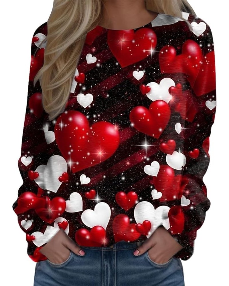 Valentines Long Sleeve Shirts for Women Cute Gnome Heart Graphic Pullover Top Valentine's Day Plus Size Crewneck Sweatshirts ...