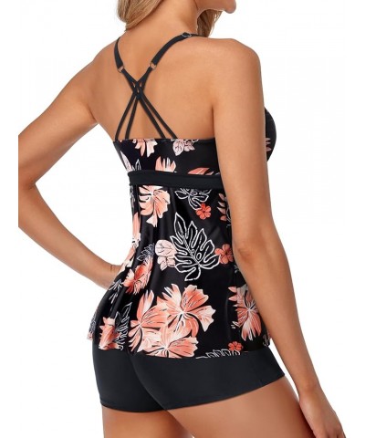 Two Piece Tankini Swimsuits for Women with Shorts Tummy Control Bathing Suits Flowy Swimwear Floral $15.40 Swimsuits