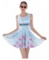 Womens Tyrannosaurus Triceratops Rex Dinosaur World Skater Dress, XS-5XL Sky Blue $16.42 Dresses