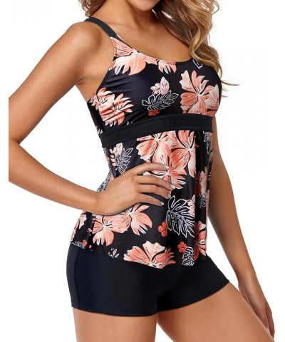 Two Piece Tankini Swimsuits for Women with Shorts Tummy Control Bathing Suits Flowy Swimwear Floral $15.40 Swimsuits