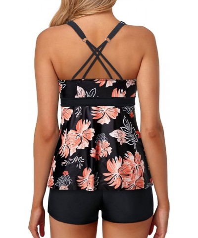 Two Piece Tankini Swimsuits for Women with Shorts Tummy Control Bathing Suits Flowy Swimwear Floral $15.40 Swimsuits