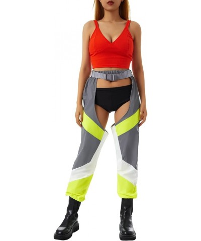 Women Buckle Bottomless Pants Sexy High Waist Chaps Hollow Out Cargo Crotch Pants See Through Rave Leggings Harem Trousers A ...