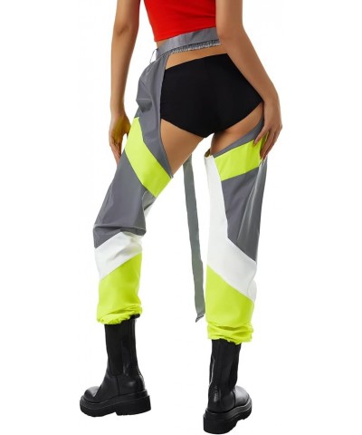 Women Buckle Bottomless Pants Sexy High Waist Chaps Hollow Out Cargo Crotch Pants See Through Rave Leggings Harem Trousers A ...