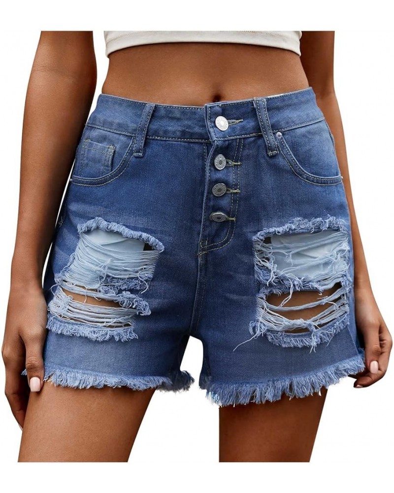 Women's Juniors Fashion Jean Shorts High Waisted Stretchy Denim Shorts Casual Summer Hot Shorts Dressy Casual 04 Blue $10.43 ...